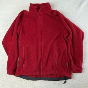 Kanuk Fleece Jacket Mens 1 Red Full Zip Mock Neck Made in Canada